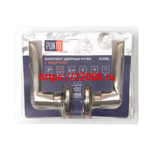 Ручка Punto (Пунто) защелка DK610/BL SN-BK (фик.) мат.никель Ручка Punto (Пунто) защелка DK610/BL SN-BK (фик.) мат.никель