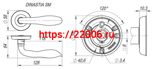 Ручка Fuaro (Фуаро) раздельная R.SM58.DINASTIA (DINASTIA SM) AB-7 матовая бронза фото 2 Ручка Fuaro (Фуаро) раздельная R.SM58.DINASTIA (DINASTIA SM) AB-7 матовая бронза фото 2