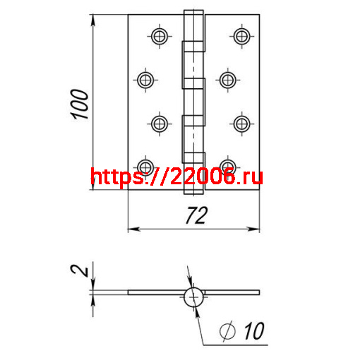 Петля Ajax (Аякс) универсальная IN4000U AB (4B/P 100x70x2) бронза ПАКЕТ фото 3
