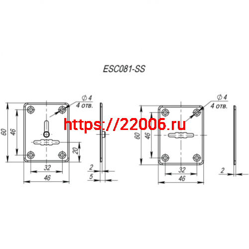 Декоративная Punto (Пунто) накладка ESC081-SS (нержавейка) на сув. замок (1 пара) "2" фото 3