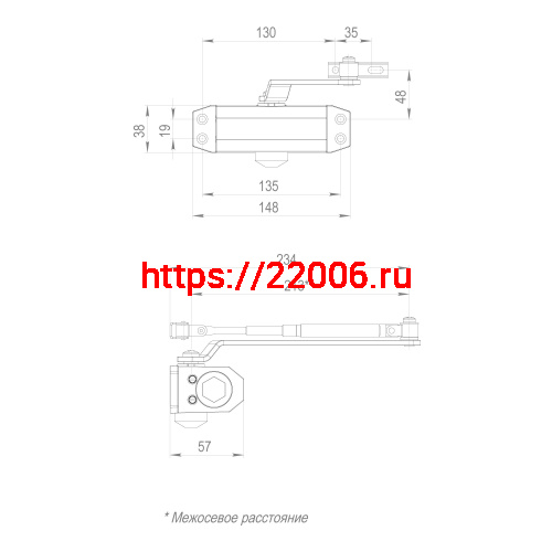 Доводчик Fuaro (Фуаро) дверной DC20-2 (DC-202) BL до 45 кг (черный) фото 3