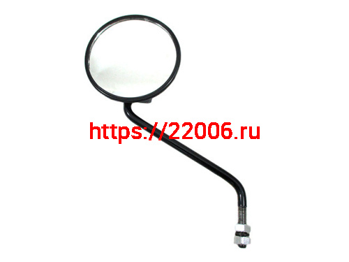 Зеркало круглое черный пластик стойка высокая резьба М10 Урал производство Ирбит