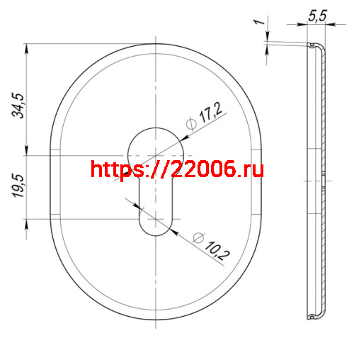 Накладка Fuaro (Фуаро) на цилиндр ESC.C.SF/OV.473 (ESC 473) GP латунь фото 3 Накладка Fuaro (Фуаро) на цилиндр ESC.C.SF/OV.473 (ESC 473) GP латунь фото 3