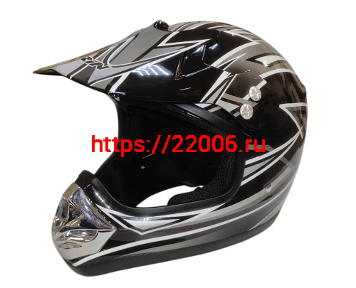 Шлем кроссовый KIRIN QL-112D, черный, синий, красный, размер XL Шлем кроссовый KIRIN QL-112D, черный, синий, красный, размер XL