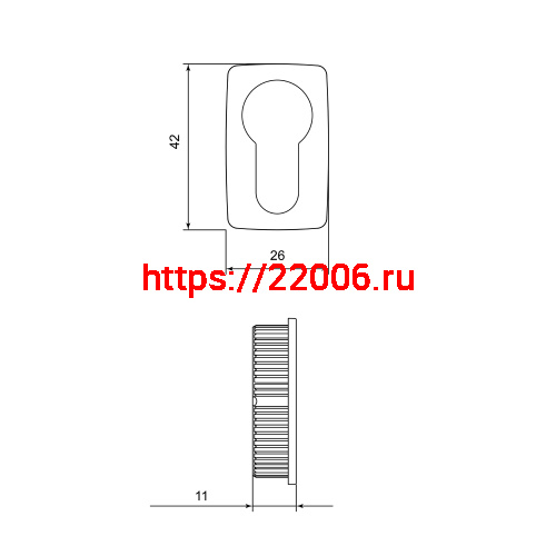 Накладка Punto (Пунто) под цилиндр ET.K.EL.Q27 SSG-39 сатин.золото фото 2