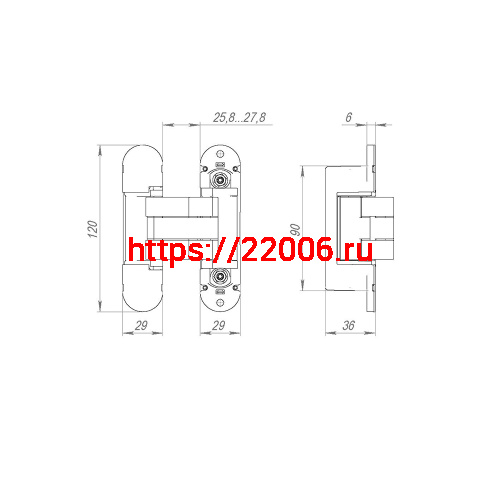 Петля Armadillo (Армадилло) скрытой установки U3D8000.VPG SG мат. золото TECH/NO LOGO фото 5