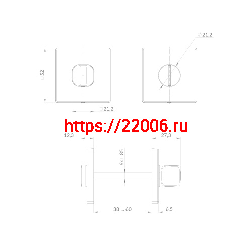Ручка Punto (Пунто) поворотная BK6.K.EST.Q52 SSG-39 сатинированное золото фото 3