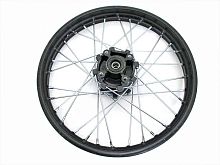 Диск колеса задний стальной на спицах 17" обод черный, дисковый тормоз ось 15мм KAYO-250 T-2