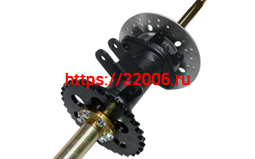 Ось задняя (810мм*М20*1,5мм)  ATV  TUNGUS 250 в сборе  (корпус поднипника, диск тормоза, звезда) фото 2