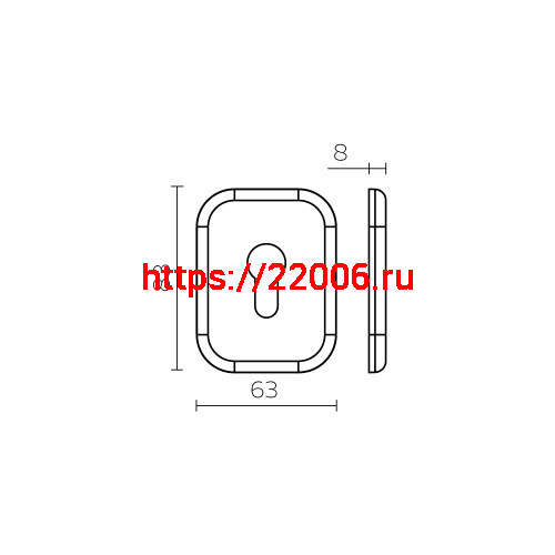 Накладка Fuaro (Фуаро) на цилиндр ESC.C.XL/K.486 (ESC 486-C SQ XL) BL черный (1 шт.) фото 3