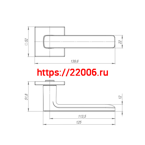 Ручка Punto (Пунто) раздельная K.ARC.Q52.VIVA GR-23 графит фото 2 Ручка Punto (Пунто) раздельная K.ARC.Q52.VIVA GR-23 графит фото 2