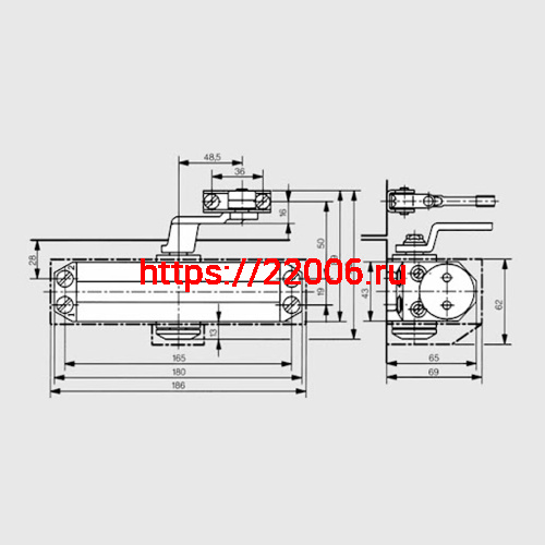Доводчик Dorma (Дорма) дверной TS 77 EN4, с рычажной тягой, серый фото 2 Доводчик Dorma (Дорма) дверной TS 77 EN4, с рычажной тягой, серый фото 2