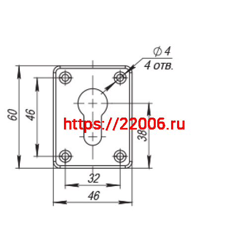 Декоративная Punto (Пунто) накладка ESC083/C-SS (нержавейка) на цилиндр (1 шт.) тех.упак. фото 2
