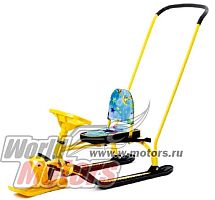 Снегокат "Twiny" с руч. (TW2/О2 )(h сиденья 260мм, дл.990мм)Желтый / Черный / Желтый