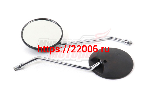 Зеркала (050) пласт.(круглое, черные) d10 (в уп. 50 пар)