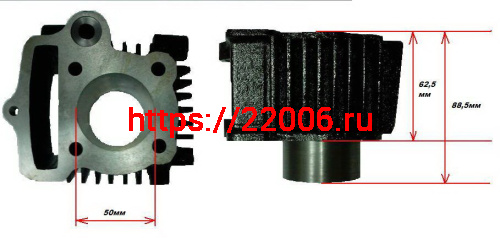 Цилиндро-поршневая группа 139FMB 4Т d-50мм 100cc низкий цилиндр ТММР Цилиндро-поршневая группа 139FMB 4Т d-50мм 100cc низкий цилиндр ТММР