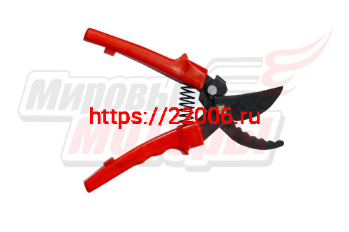 Секатор садовый СПЗ-220 с зубом, красные пласт.ручки