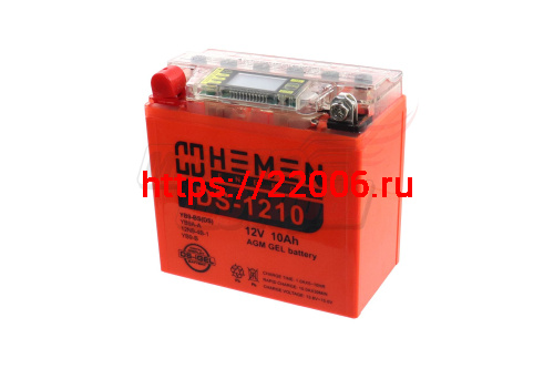 Аккумулятор 12В10Ач HEMEN ENERGY DS1210 (12N9-4B-1) С ДИСПЛЕЕМ (гелевый) (прям. пол)(137*77*135мм) Аккумулятор 12В10Ач HEMEN ENERGY DS1210 (12N9-4B-1) С ДИСПЛЕЕМ (гелевый) (прям. пол)(137*77*135мм)