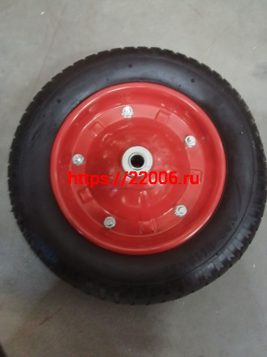 Колесо тачки садовой 8" 3,00/3,25-8" (W13) (под ось 16мм) ступица, подшипник, камера Колесо тачки садовой 8" 3,00/3,25-8" (W13) (под ось 16мм) ступица, подшипник, камера