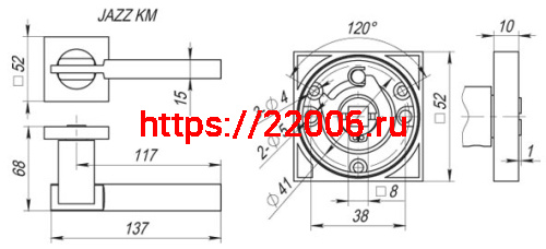 Ручка Fuaro (Фуаро) раздельная K.KM52.JAZZ (JAZZ KM) SN/CP-3 матовый никель/хром фото 2 Ручка Fuaro (Фуаро) раздельная K.KM52.JAZZ (JAZZ KM) SN/CP-3 матовый никель/хром фото 2