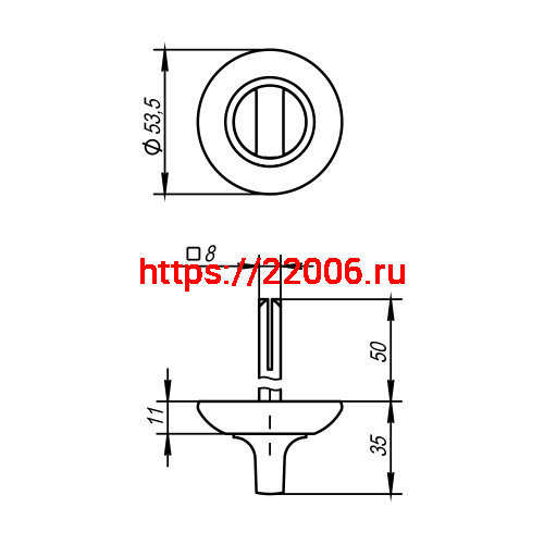 Ручка Ajax (Аякс) поворотная BKW8/50-0803 CP-8 хром фото 2 Ручка Ajax (Аякс) поворотная BKW8/50-0803 CP-8 хром фото 2