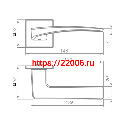 Ручка Punto (Пунто) раздельная K.ARC.Q52.LOTUS GR-23 графит фото 3 Ручка Punto (Пунто) раздельная K.ARC.Q52.LOTUS GR-23 графит фото 3