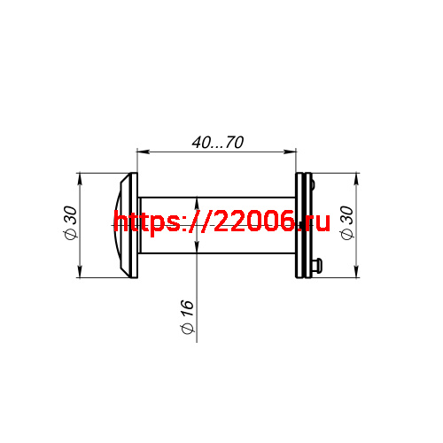 Глазок Ajax (Аякс) дверной, оптика пластик DV-1A/40-70 CP хром (кратно коробке 45 шт) фото 2