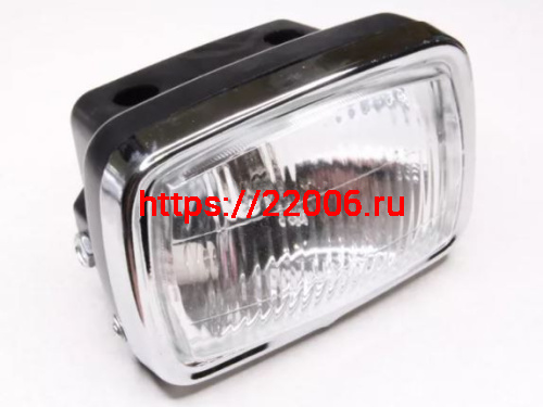 Фара в сборе квадратная две лампочки (лампа + габарит) мопед Дельта, Альфа, Орион Фара в сборе квадратная две лампочки (лампа + габарит) мопед Дельта, Альфа, Орион