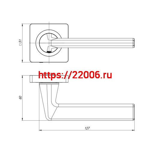 Ручка Ajax (Аякс) раздельная K.JK51.TREND (TREND JK) BL-24 черный фото 2 Ручка Ajax (Аякс) раздельная K.JK51.TREND (TREND JK) BL-24 черный фото 2