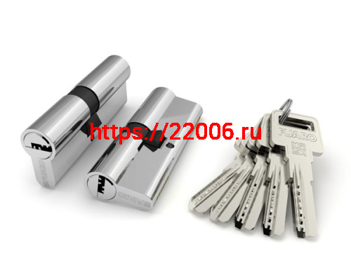 Цилиндровый Fuaro (Фуаро) механизм R600/70 mm-BL (30+10+30) CP хром 5 кл. БЛИСТЕР
