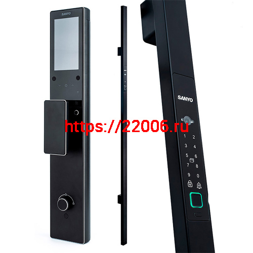 Электронный замок Sanyo D501 Tuya DM70 с WiFi, ручка скоба 1800 мм, черный Электронный замок Sanyo D501 Tuya DM70 с WiFi, ручка скоба 1800 мм, черный