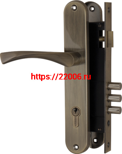 Замок цилиндровый Fuaro (Фуаро) с в комплекте с ручкой LOCKSET.9011 (SET F9011) AB бронза Замок цилиндровый Fuaro (Фуаро) с в комплекте с ручкой LOCKSET.9011 (SET F9011) AB бронза
