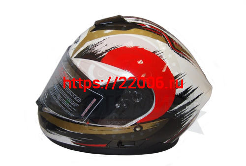 Шлем интеграл YM-831 "YAMAPA" CAT WHITE, BLUE YELLOW, размер  L (прозрачный визор) NEW (6 шт упак.) фото 4