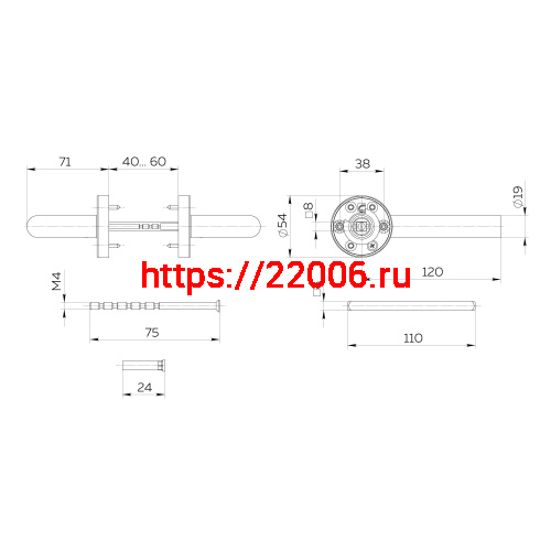 Ручка Fuaro (Фуаро) раздельная R.DSS201-0204/19 (DSS-0204/19) INOX 201 фото 4 Ручка Fuaro (Фуаро) раздельная R.DSS201-0204/19 (DSS-0204/19) INOX 201 фото 4