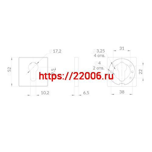 Накладка Punto (Пунто) под цилиндр ET.K.EST.Q52 BL-24 черный фото 3 Накладка Punto (Пунто) под цилиндр ET.K.EST.Q52 BL-24 черный фото 3