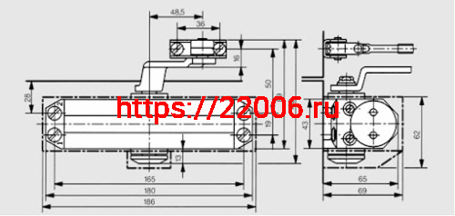 Доводчик Dorma (Дорма) дверной TS 77 EN 2, с рычажной тягой, коричневый фото 2 Доводчик Dorma (Дорма) дверной TS 77 EN 2, с рычажной тягой, коричневый фото 2