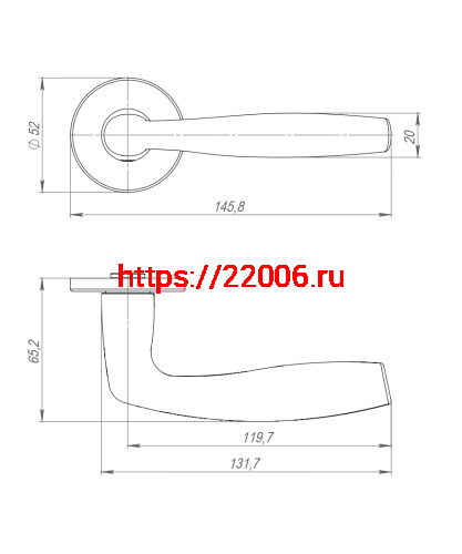 Ручка Punto (Пунто) раздельная R.ARC.R52.FORTUNA SSG-39 сатин.золото ТРОСИК фото 3