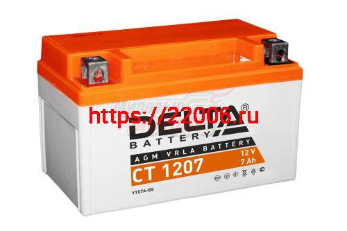 Аккумулятор 12В 7Ач DELTA CT1207 (YTX7A-BS) (кислотный, герметичный) (прямая полярн) (149*85*94мм) Аккумулятор 12В 7Ач DELTA CT1207 (YTX7A-BS) (кислотный, герметичный) (прямая полярн) (149*85*94мм)