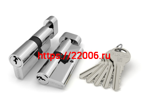 Цилиндровый механизм Fuaro (Фуаро) с вертушкой R302/70 mm (30+10+30) CP хром 5 кл.