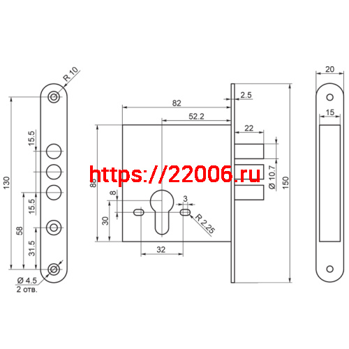 Корпус Sam (Сам) врезного замка ЗВ1-2БМ/11 /89600/ фото 2 Корпус Sam (Сам) врезного замка ЗВ1-2БМ/11 /89600/ фото 2