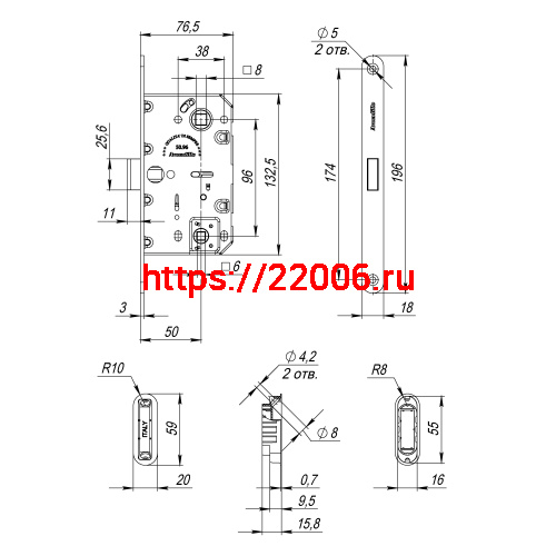 Магнитная Armadillo (Армадилло) защелка WC с ответной планкой GRAVITY G01.196.50.96 CP хром фото 3