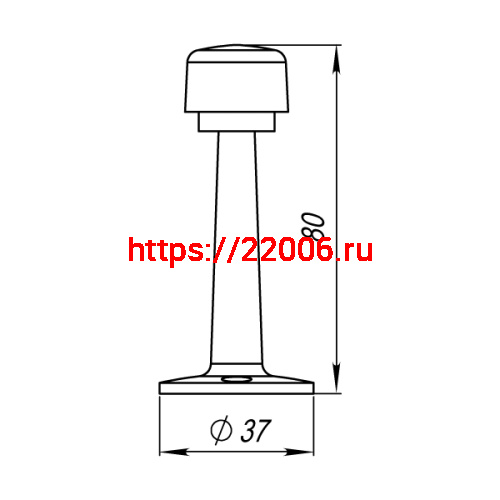 Упор Punto (Пунто) дверной настенный DFIX/W80 (DS PW-80) CP-8 хром фото 3