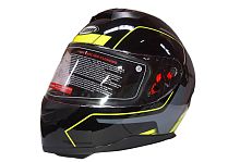 Шлем интеграл COBRA JK318, черный/зеленый(1), черный/красный(5), с очками, размеры M