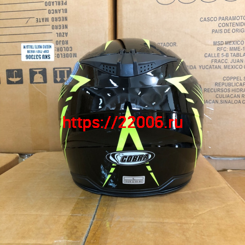 Шлем открытый 3/4 COBRA JK516, черный с зеленым(11), размеры L фото 2 Шлем открытый 3/4 COBRA JK516, черный с зеленым(11), размеры L фото 2