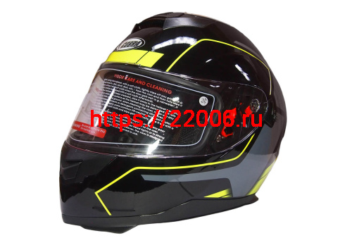 Шлем интеграл COBRA JK318, черный/зеленый(1), черный/красный(5), с очками, размеры L