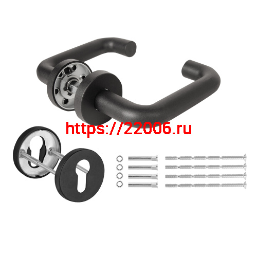 Комплект Fuaro (Фуаро) дверных ручек с накладками под цилиндр FR.DH57.0219 NE (DH-0219 NE) 9x140 мм, BL-24 черный фото 2 Комплект Fuaro (Фуаро) дверных ручек с накладками под цилиндр FR.DH57.0219 NE (DH-0219 NE) 9x140 мм, BL-24 черный фото 2