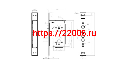 Корпус Guardian (Гардиан) врезного замка с защёлкой ЗВ 22.11 Т /128:5363/ фото 2 Корпус Guardian (Гардиан) врезного замка с защёлкой ЗВ 22.11 Т /128:5363/ фото 2