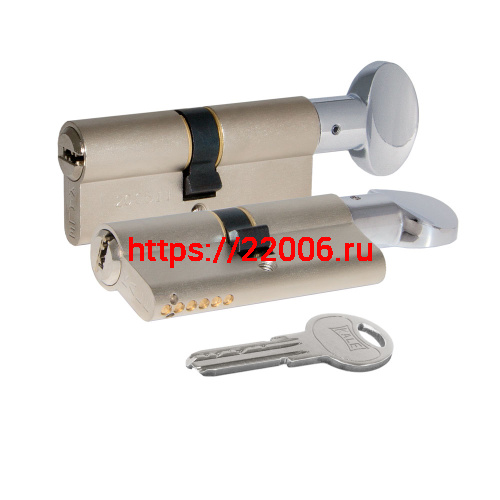 Цилиндровый механизм Kale kilit (Кале килит) с вертушкой 164 SM/90 (40+10+40) mm никель 5 кл.