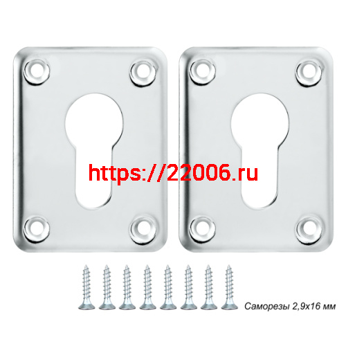 Декоративная Punto (Пунто) накладка ESC083-SS (нержавейка) на цилиндр (1 пара) "1"