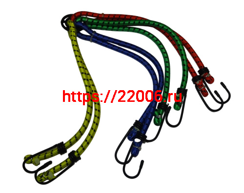 Резинка для крепеления багажа ("ПАУК") (в комплекте 4шт разноцвет.) с мет. крючками 82300 Резинка для крепеления багажа ("ПАУК") (в комплекте 4шт разноцвет.) с мет. крючками 82300